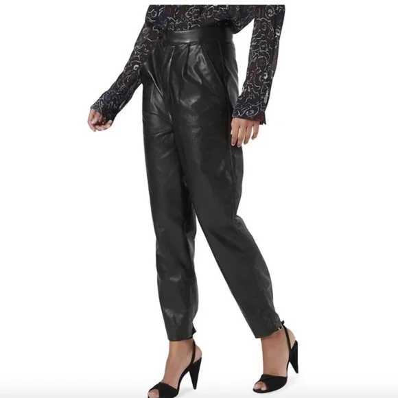 Joie Ducor Vegan Leather Pants in Black Size 6 High Waisted NWOT